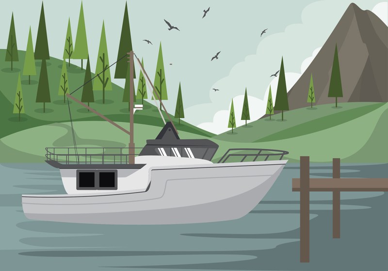 Schiff, Boot Bild von einem Boot im Comicstil