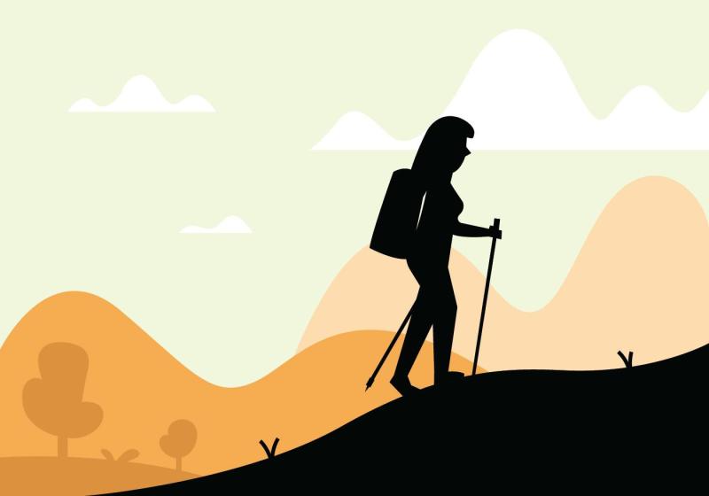 Wanderung Wanderungsbild im Comicstil