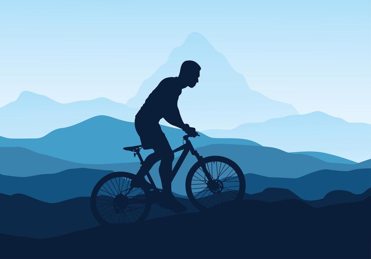 bicicleta-free-vector Bild von einem Fahrradfahrer im Comicstil